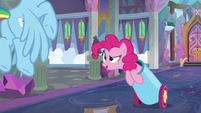 Pinkie Pie inside her party cannon S8E1