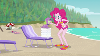 Pinkie Pie scratching Spike's chin EGFF