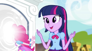 Pinkie puts her head into the portal EG2