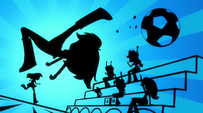 Silhouette of Rainbow Dash kicking a soccer ball EG2