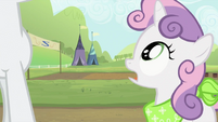 Sweetie Belle asking where's Applejack S2E05