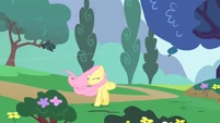 Rainbow Dash's sheer speed flying past Fluttershy