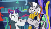 Zecora pushing Rarity away S7E19