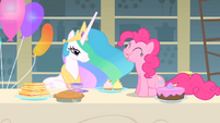 Pinkie Pie munching on a cupcake S1E22