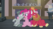 Pinkie with hooves around Mac and Marble S5E20