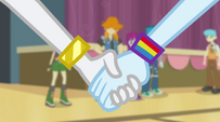 Rainbow Dash takes Rarity's hand EG2