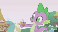 Spike holds muffin with worm in it S1E04