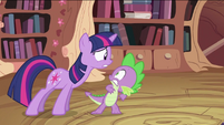 Spike looking at Twilight. Sparkle S2E03