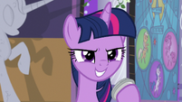 Twilight with a confident grin S9E17