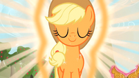 Applejack's glowing.