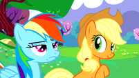 Applejack is impressed, Rainbow Dash is not S02E25