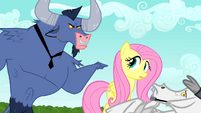 Iron Will scolding Fluttershy about her apologetic ways S02E19