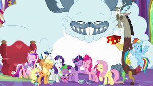 Mane Six sing The True Gift of Gifting MLPBGE.png