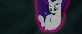 Rarity wrapped in Twilight's magic aura MLPTM