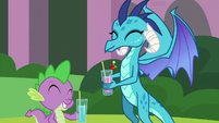 Spike and Ember having fun at the party S8E1