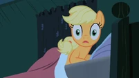 Applejack is startled.