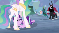 Celestia protects Starlight from the villains S9E25