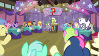 Everypony cheering for Trivia Trot S9E16