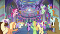 Friendship students cheer at the ball S9E7