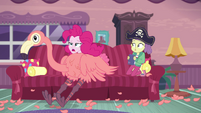 Pinkie Pie collapses on the couch in exhaustion EGDS3