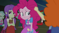 Pinkie Pie walking past booing students EG2