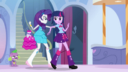 Rarity guiding Twilight towards a dressing room EG