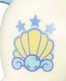 Sapphired seashell below three stars