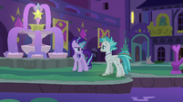 Starlight about to teleport herself and Terramar S9E11