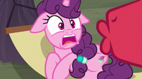 Sugar Belle startled by Big Mac's kiss attempt S7E8