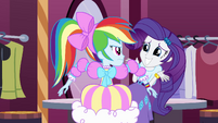 Rainbow Dash: "Really, Rarity?". Rarity: "You can't blame a girl for trying".