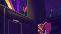 Sunset and Pinkie see the concert lights EGSBP