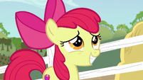 Apple Bloom grinning uncertainly S6E14