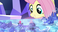 Fluttershy looking at Smokey Mountains landmark S5E23