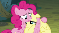 Pinkie Pie comforting Fluttershy S8E13