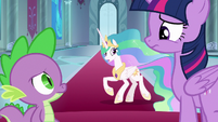 Princess Celestia stops prancing S8E7