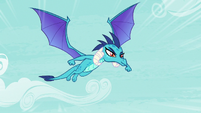 Princess Ember flying to Ponyville S7E15