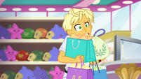 Ragamuffin holding Rarity's bags EGSB