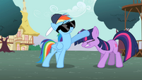 Rainbow Dash patting Twilight S2E7