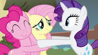 Rarity glad to have the old Fluttershy back...