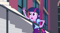 Twilight hanging onto stair rail EG