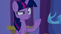 Twilight pouts in resentment of Celestia S8E11