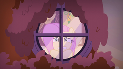 Fluttershy looks out the window scared S5E21.png