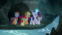 Pony sisters discover a stream in the cave S7E16