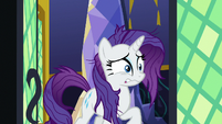 Rarity appears at castle with frazzled hair S9E19