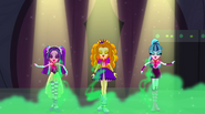 The Dazzlings absorbing the green mist while performing EG2