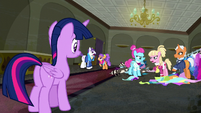 Twilight Sparkle looks at several ponies complaining S06E09