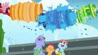 Wonderbolts shower Bow and Windy with rainbow water S7E7