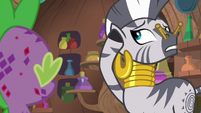 Zecora rubbing her ear S8E11