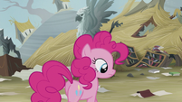 Pinkie at the ruins of the library S5E8