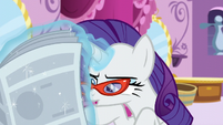 Rarity muttering while skimming through the article S6E9